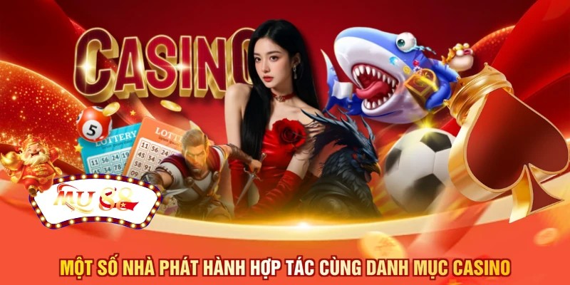 Một số nhà phát hành hợp tác cùng danh mục casino